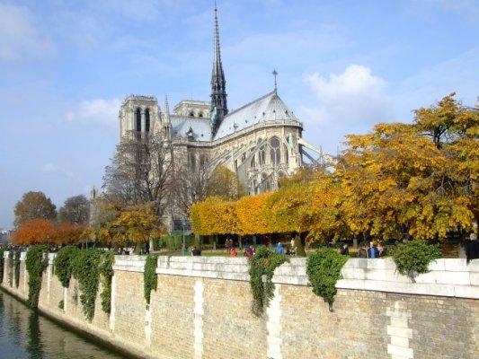 桥上看巴黎圣母院