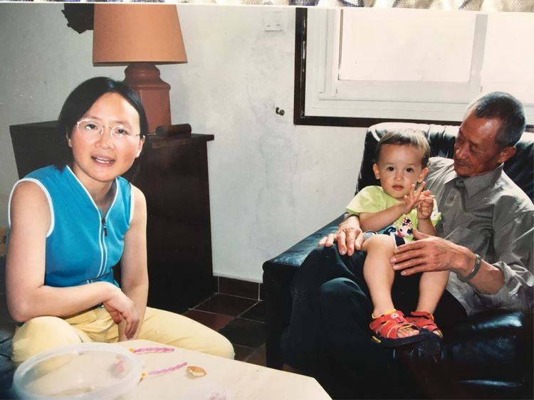 Gaoyun avec son fils et son père