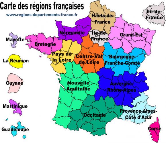 carte des regions france